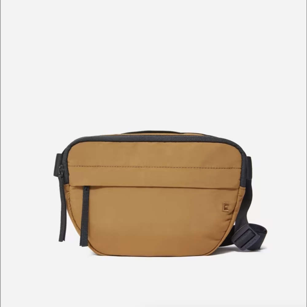 Everlane Woven Crossbody Bag in Camel